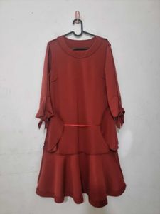 Midi Dress with Bow Sleeves ( Imported)