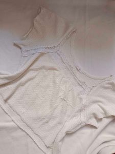 White Lace Trim Top
