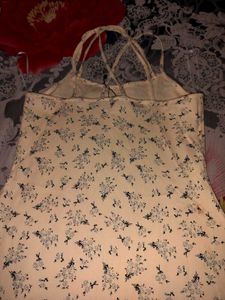 Floral A-Line Cami Dress Cream Yellow Mini Dres