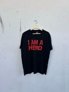 Black 'I AM A HERO' Graphic T-Shirt