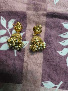 Traditional Gold Tone Jhumka Earrings