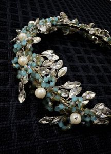 Crystal &amp; pearl hair vine/headband