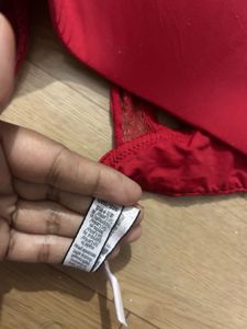 Red Lace Back Bra