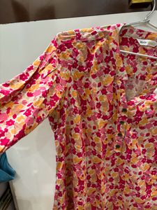 Floral Pink Cotton Tunic