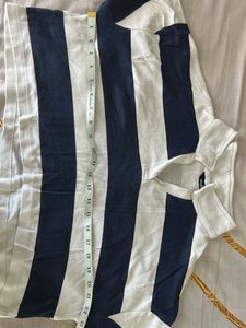 Striped Cropped Polo Shirt