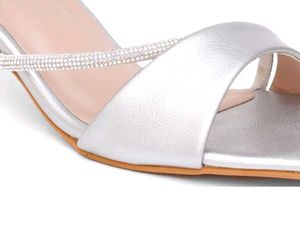 Elegant Silver Heeled Sandals