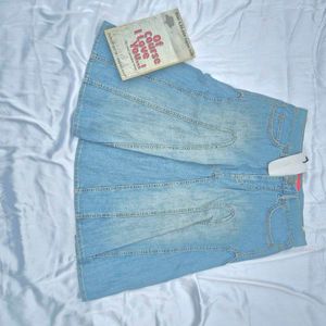 Y2K Denim Pleated Skirt