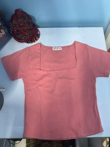 Pink Square Neck Tee