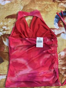 Tie-Dye Halter Top black less