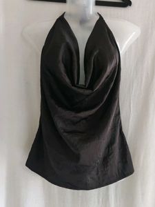 Sleek Halter Neck Drape Top