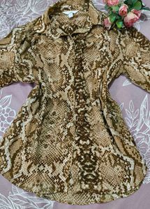 🐍🐍Snakeskin Print Button-Up Shirt🐍🐍