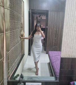 Classy white midi dress