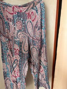 Boho Paisley Print Kimono &amp; Pants Set