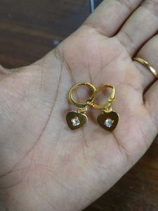Heart Stud Earrings with Cubic Zirconia