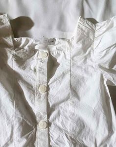 Zara White Cotton Top 🌸