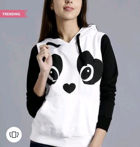✅ KOOK N KEECH White &amp; Black Panda Sweatshirt For Women || Large Size🔥