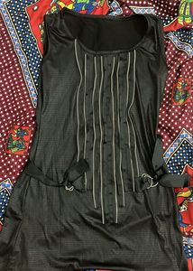 Black Zipper Detail Sleeveless Top
