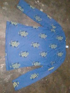 Blue Floral Print Kurta