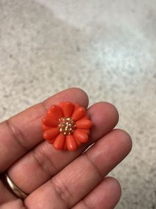 Beautiful Orange Flower Daisy Earrings
