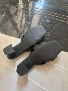 Stylish Black Studded Slides