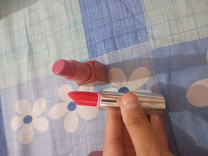 Two Lipsticks - light peach and mauve pin