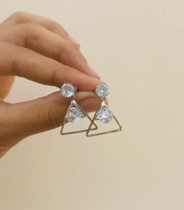 Geometric Crystal Drop Earrings