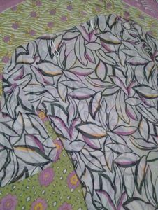 Sheer Leaf Print Kimono Top