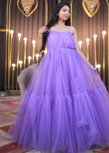 Stunning Purple Tiered Gown