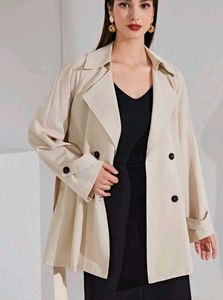 shein Beige Trench Coat - Stylish Outerwear