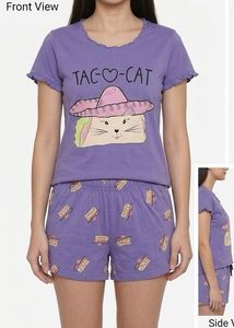 Cute Taco Cat Pajama Set