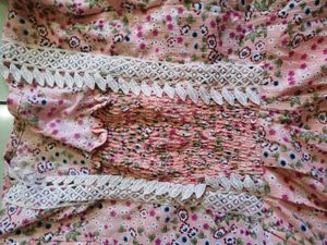 Pink Floral Smocked Ruffle Top with Side Tie