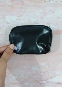 Black Faux Leather Pouch