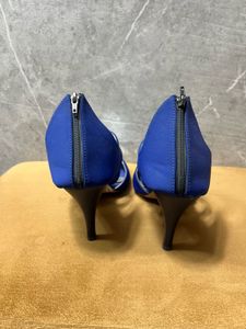 Stunning Blue Strappy Heels with zip