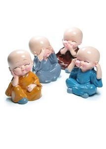 Set of 4 Super Cute Monk Figurines