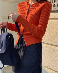 Orange Cable Knit Cardigan🍊