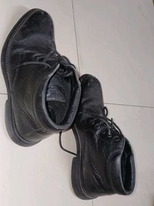 Men's Black ID Leather Work Shoes 🥾