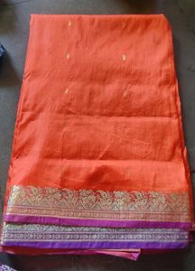 Elegant Purple &amp; Gold Floral Saree