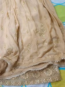 partywear Elegant Embroidered Kurta Sharara set