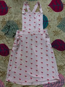 Cute Pink Flamingo pinafore dungaree for girls