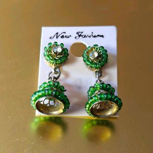 Small Green Jhumkas