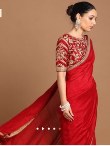 Splendid Dark Red Saree Pre Draped