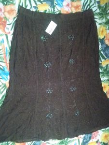 Embellished Brown Ethnic Skirt