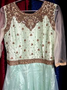long floor length gown for party with dupatta