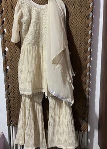Elegant Cream Sharara Set