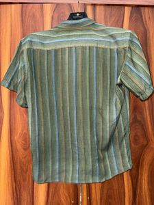 Striped Short Sleeve Men's Shirt Beach Shir
