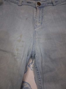 Light Wash Wide Leg Denim Jeans