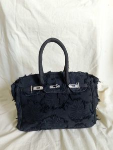 Stylish Black Textured Handbag