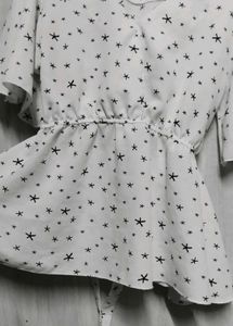 Star Print Wrap Top