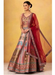 Milti Colour Banarsi Lehga With Free Jewellery