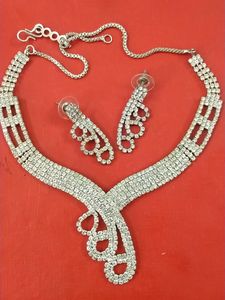 Silver Diamond Necklace Of High Quality